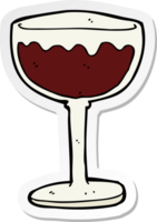 sticker of a cartoon glass of red wine png