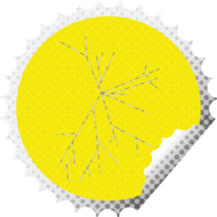 cracked screen graphic   illustration round sticker stamp png