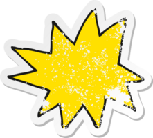 retro distressed sticker of a cartoon explosion symbol png