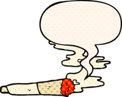 cartoon cigarette with speech bubble in comic book style png