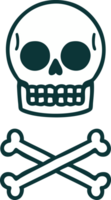 image de style de tatouage emblématique d'un crâne png