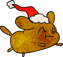 mano dibujado Navidad texturizado dibujos animados de kawaii perro png