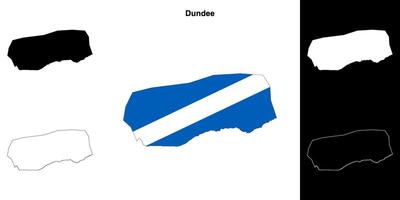 Dundee blank outline map set vector