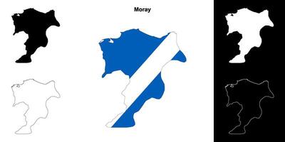 moray blanco contorno mapa conjunto vector