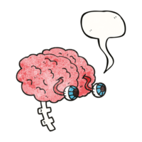 mano habla burbuja texturizado dibujos animados cerebro png