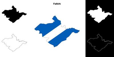 Falkirk blank outline map set vector