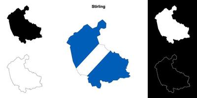 Stirling blanco contorno mapa conjunto vector