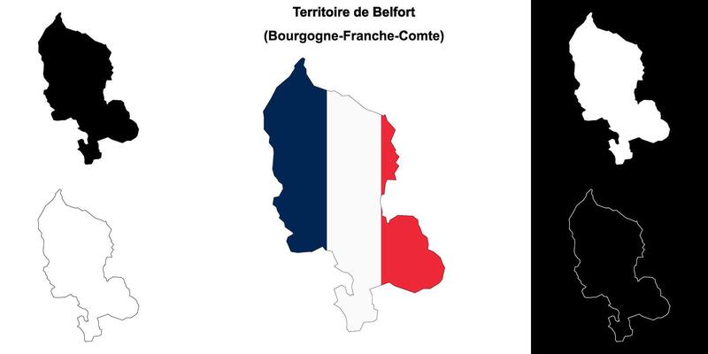 Territoire de Belfort department outline map set