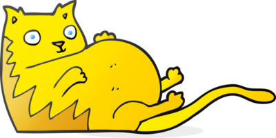 hand drawn cartoon fat cat png