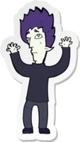 sticker of a cartoon vampire giving up png