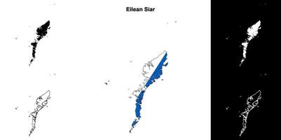 Eilean Siar blank outline map set vector