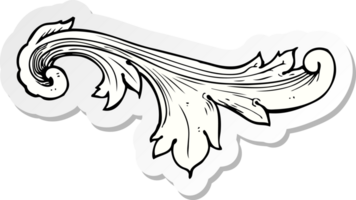 sticker of a traditional hand drawn floral swirl png