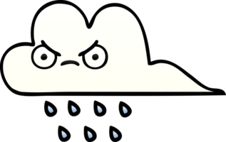 pente ombragé dessin animé de une pluie nuage png