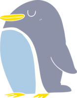 pingüino de dibujos animados de estilo de color plano png