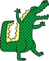comic book style quirky cartoon crocodile png