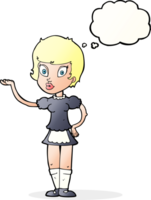 cartoon waitress with thought bubble png