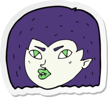 pegatina de una cara de vampiro de dibujos animados png