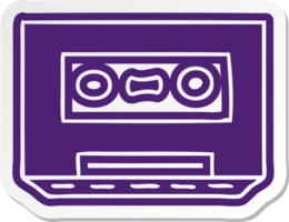 cartoon sticker of a retro cassette tape png