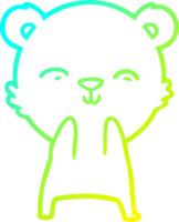 cold gradient line drawing of a happy cartoon polar bear png
