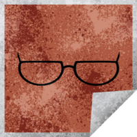 spectacles graphic   illustration square sticker png