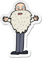 sticker of a cartoon bearded old man png