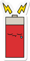 autocollant d'une batterie de dessin animé mignon png