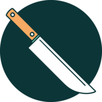 imagen icónica de estilo tatuaje de un cuchillo png
