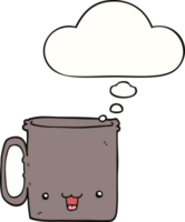 dessin animé tasse avec pensée bulle png