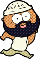 cartoon bearded man running png