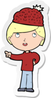 sticker of a cartoon man wearing winter hat png