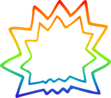 rainbow gradient line drawing of a cartoon of explosion png