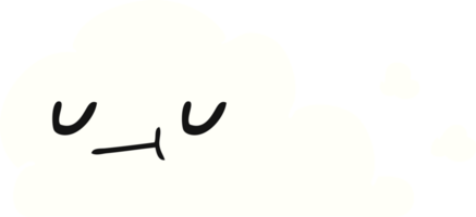 cartone animato illustrazione di kawaii contento nube png