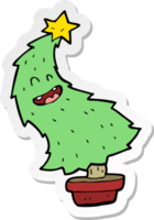 pegatina de un árbol de navidad bailando de dibujos animados png