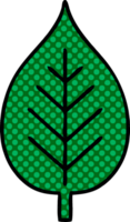 comic book style cartoon of a green leaf png