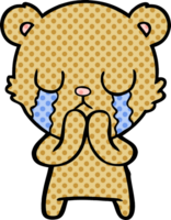 crying cartoon bear png