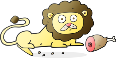 main tiré dessin animé Lion png