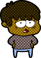 cartoon exhausted boy png