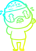 freddo pendenza linea disegno di un' cartone animato barbuto uomo pianto png