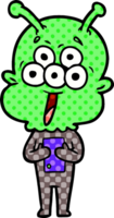 alienígena feliz de dibujos animados png