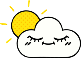 comico libro stile cartone animato di un' luce del sole e nube png