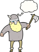 mão desenhado pensamento bolha desenho animado viking Guerreiro png