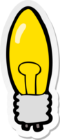 klistermärke av en tecknad elektrisk glödlampa png