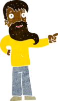 cartoon man met baard wijzend png