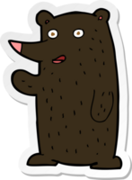klistermärke av en tecknad viftande svartbjörn png