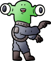 freundlicher Cartoon-Alien zeigt png