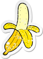 adesivo angosciato retrò di una banana cartone animato png