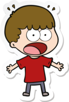 sticker of a cartoon shocked man png