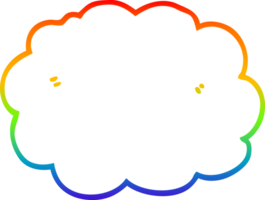 rainbow gradient line drawing of a cartoon cloud png