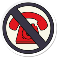 sticker of a cute cartoon no phones allowed sign png