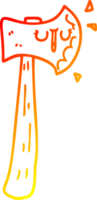 warm gradient line drawing of a cartoon axe png